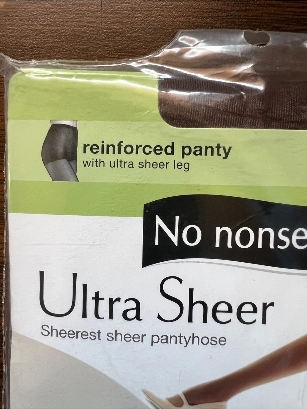 NWT - No Nonsense Ultra Sheer Jet Brown Pantyhose- Made in Italy